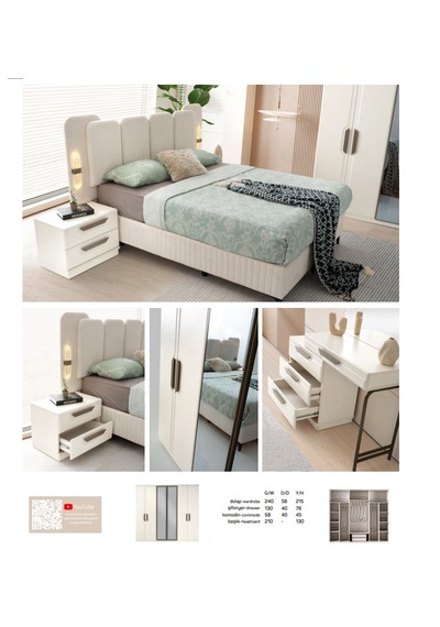 Floransa Mdf Membran 6 Kapaklı Gardırop Ve Yatak Odası Takımı Baza Hariç Başlık Dahil Beyaz Floransa Mdf Membran 6 Kapaklı Gardırop Ve Yatak Odası Takımı Baza Hariç Başlık Dahil Beyaz