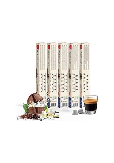 Nish Coffee Vanilya Aromalı Kapsül Kahve 5'li Set 50 Adet - 50 Adet Kapsül Kahve