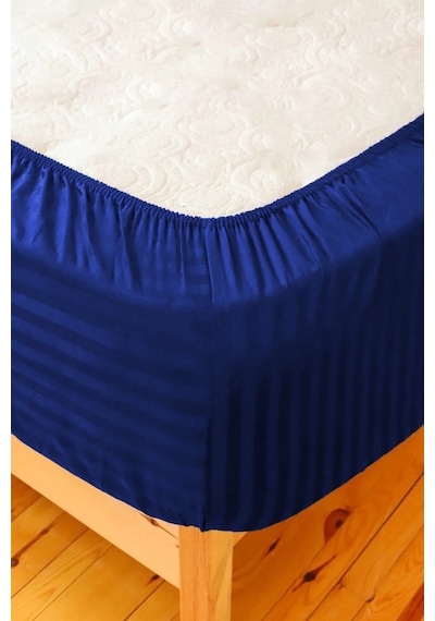 Mulberry Otel Saten Lastikli 83 Tel Çarşaf Takımı 160 x 200 Lacivert