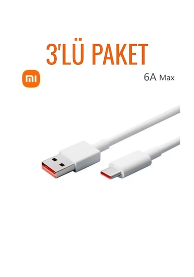 Xiaomi 120w 6a Type-c Hızlı Şarj  Kablosu 3 Adet