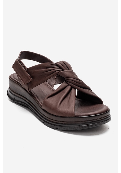 Luvishoes Oara Kahverengi Cilt Hakiki Deri Kadın Sandalet
