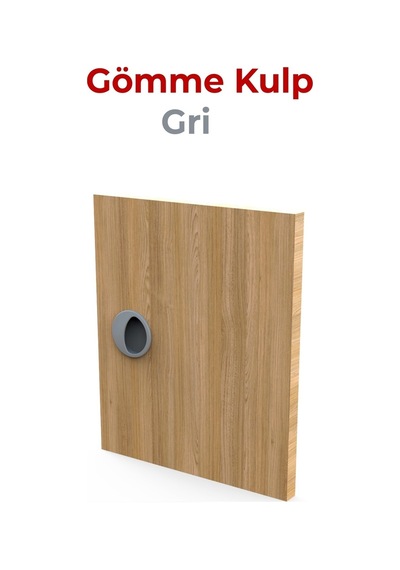 Adilon Gömme Kulp, 50 mm, Gri (10 Adet)