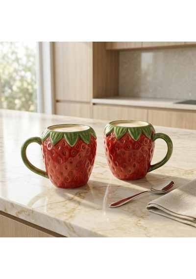 Seramik Kulplu Kupa Bardak, 300 Ml Geniş Kapasite, Çilek Şeklinde Tasarım, Makinede Yıkanabilir, Ev Ofis Restoran İçin Uygun Çilek Şeklinde Seramik Kulplu Çay Kahve Espresso Latte Sunum Bardağı çok renkli Seramik Kulplu Kupa Bardak, 300 Ml Geniş Kapasite, Çilek Şeklinde Tasarım, Makinede Yıkanabilir, Ev Ofis Restoran İçin Uygun Çilek Şeklinde Seramik Kulplu Çay Kahve Espresso Latte Sunum Bardağı çok renkli
