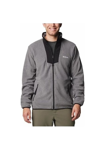 Columbia Sequoia Grove Full Zip Fleece Koyu Gri Melanj Erkek Outdoor Polar Am0596 Gri