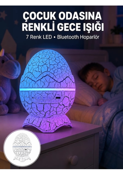 Dinazor Yumurta Gece Lambası Yeni Nesil Renkli
