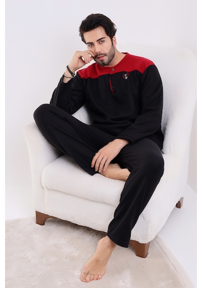 Wordex Falkon 7204 Polar Kışlık Erkek Ev Pijama Takımı Uyku Takımı Siyah Wordex Falkon 7204 Polar Kışlık Erkek Ev Pijama Takımı Uyku Takımı Siyah