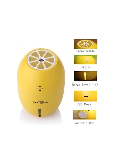 Limon Tipi Işıklı Mini Hava Nemlendirici 180 ML