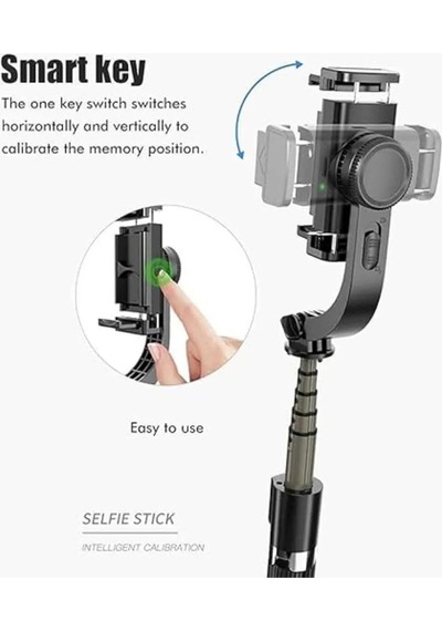 Katlanabilir Bluetooth El Gimbal Akıllı Telefonlarla Uyumlu 360 Dönebilen Taşınabilir Telefon Tutucu
