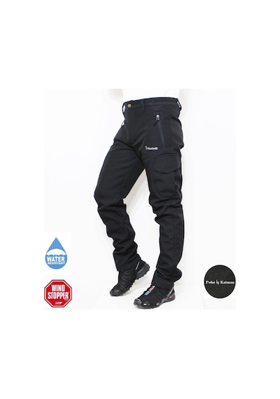 Mudwill Softshell Kargo Cepli Kışlık Erkek Pantolon-siyah 300201 Siyah