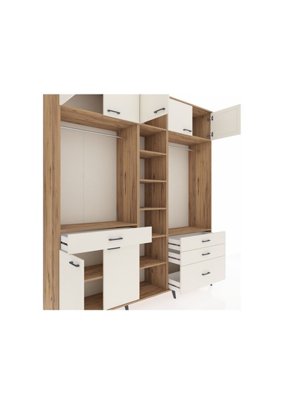 Hyperion Dolap 11 Raflı 4 Çekmeceli 2 Askılı 220x44x243 Çam-aytaşı/aytaşı Aytası/aytası Hyperion Dolap 11 Raflı 4 Çekmeceli 2 Askılı 220x44x243 Çam-aytaşı/aytaşı Aytası/aytası