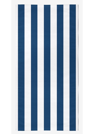Çizgili Dijital Baskılı 75x150 Cm Plaj Havlusu LACİVERT
