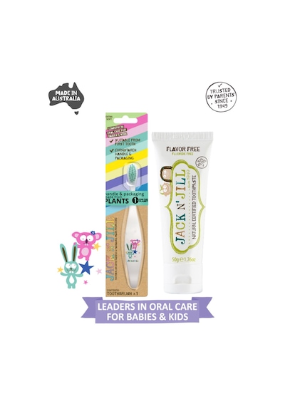 Jack N Jill Doğal Diş Bakım Seti Bunny&koala Diş Fırçası + Aromasız Diş Macunu 50g