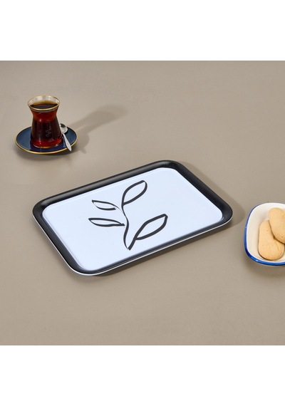 Kitchen Nemi Tepsi - Siyah / Beyaz - 27x21 Cm Çok Renkli