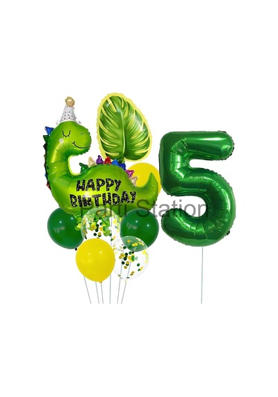 Parti Station Yeşil Dinozor Temalı 5 Yaş Folyo Balon Seti Doğum Günü Dekorasyonu Sku: Zeusstkedc783477d .