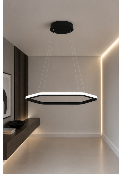 AvizeGO Ares Led Sarkıt Avize Beyaz Işık Siyah