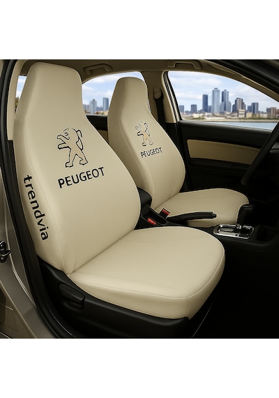 Peugeot Uyumlu Ön Arka Koltuk Kılıfı Penye Servis Kılıfı Oto Koruma Seti Bej