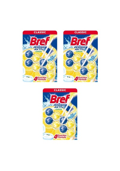 Bref 3'lü Power Aktif Limon Klozet Bloğu 2 x 50 G