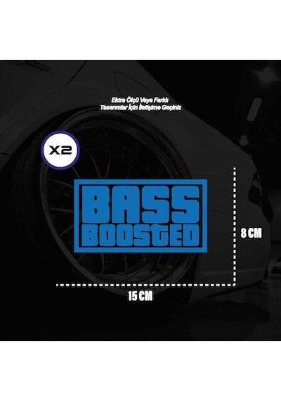 Bass Boosted Motosiklet Araba Laptop Sticker Yapışkanlı Folyo Mavi