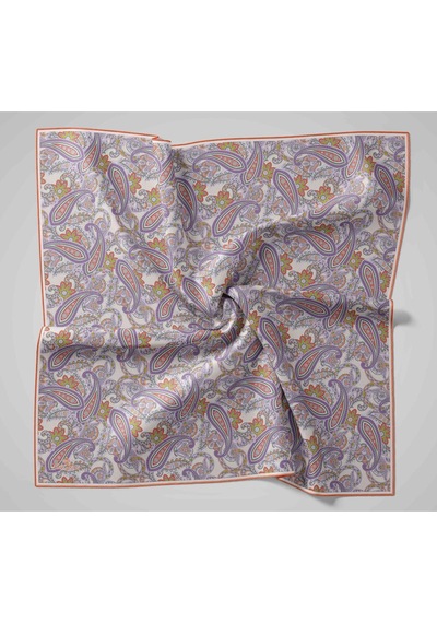 Silk Home Yaz Esintisi Eşarp 150002-19 Gümüş, Eflatun, Koyu Turuncu, Leylak