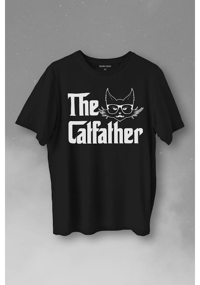 The Godfather Cat Father Catfather Baba Kedi Baskılı Tişört Unisex T-shirt 001