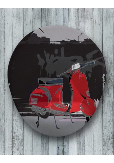 Kırmızı Motor Oval Bilek Destekli Mouse Pad Mousepad