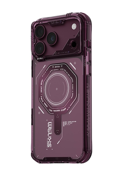 Apple Uyumlu iPhone 18 Pro Max Uyumlu Kılıf Skinarma M-safe Şarj Özellikli Airbag Tasarımlı Magma Kapak Bordo