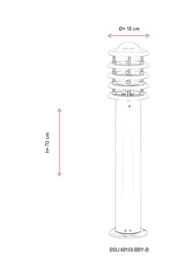 Avonnı Bsu-68158-bby-b Gri Elektrostatik Toz Boyalı Dış Mekan Aydınlatma, E27, Aluminyum, Polikarbon Sku: Smgstk958a4b30dd