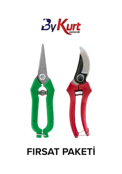 Bykurt Eğri Bağ Budama Makası 20cm Ve Meyve Toplama Makası 19cm Üzüm Çilek Narenciye İçin