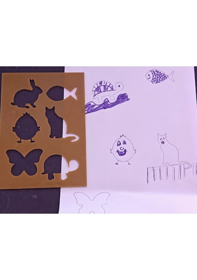 3d Baskı Hayvan Figürleri Çizim Şablonu - Çoklu Desen Kalıbı - Kahverengi