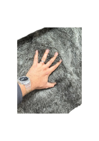 Doğal Görünümlü Kürk Koyu Desenli Uzun Tüylü Peluş Kumaş - 50x150 Cm Koyu Koyu