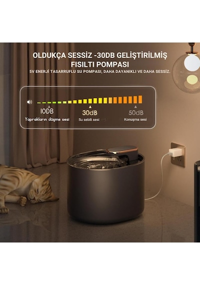Coofbe Sessiz Akıllı 3litre Kedi Köpek İçin Otomatik Su Pınarı Kedi Su Kabı Kedi Köpek Su Pınarı