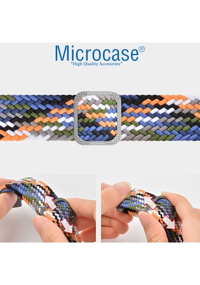 Apple Uyumlu  Watch Ultra 49 MM için Esnek Örgülü Kumaş Kordon - KY45-2