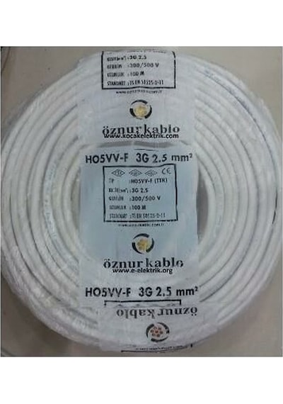 Ttr Kablo 3x2,5 Öznur Beyaz 100 Metre