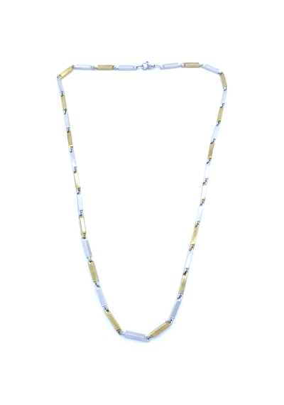 FerizZ 316L Çelik Çift Renkli 55 CM Erkek Zincir ZN-226 Sarı