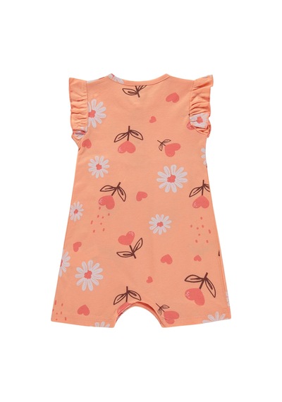 Civil Baby Kalp Çiçek Empirme 6-18 Ay Tulum - Pudra Somon