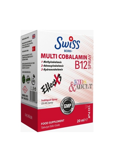 Bork Multi Cobalamin B12 Sprey 20 Ml Hızlı Emilim, 3 Aktif B12 Formu İle Enerji Ve Kan Desteği