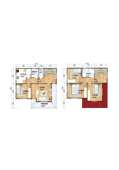Ballife Prefabrik 142 M2 Standart Dubleks Prefabrik Konut