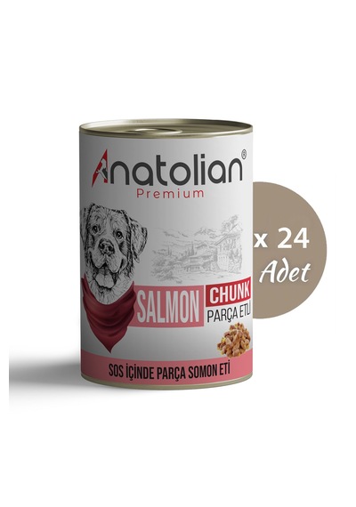 Anatolian Premium Somonlu Parça Etli Yetişkin Köpek Konservesi 24 X 400 G