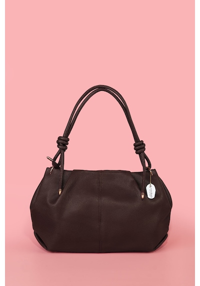 Westbag Kadın Dokulu Büzgülü Premium El Ve Omuz Çantası Acıkahve