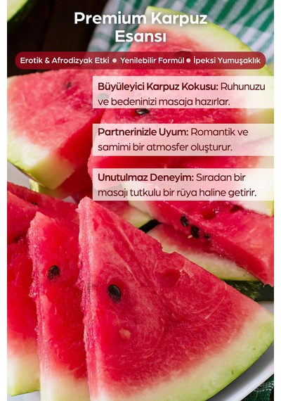 Doğal 3 Adet Karpuz Özlü Duyusal Ve Aromaterapi Yenilir Masaj Yağı 120 Ml - 306302711