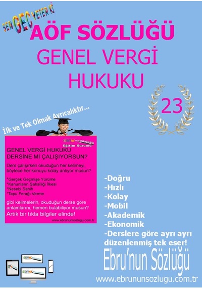 AÖF İİBF Ebrunun Sözlüğü Genel Vergi Hukuku E -  Sözlük
