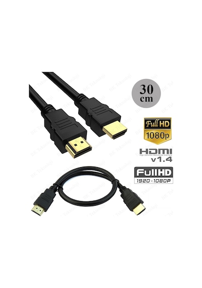 30 cm 24K Gold Plated Full HD Kısa HDMI Kablo