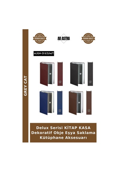 Delux Serisi Kitap Kasa Dekoratif Obje Eşya Saklama Kütüphane Aksesuarı Çok Renkli