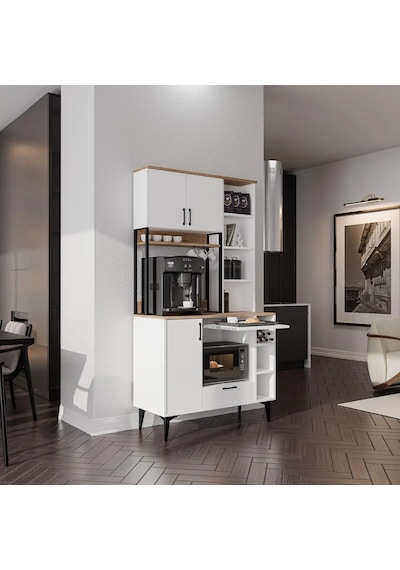 MEZZA 5272 MINERVA Kahve Köşesi 105 Cm Çok Amaçlı Dolap Kiler Mutfak Dolabı Sepet Beyaz Sepet-Beyaz MEZZA 5272 MINERVA Kahve Köşesi 105 Cm Çok Amaçlı Dolap Kiler Mutfak Dolabı Sepet Beyaz Sepet-Beyaz