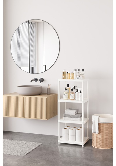 Beyaz 4 Katlı 33x40 Ekstra Geniş Düzenleyici Mutfak Banyo Ve Kiler Rafı