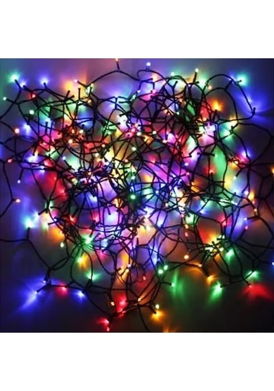 Renkli Led Işık 10m 100 Adet Pilli Siyah Kablo Diğer