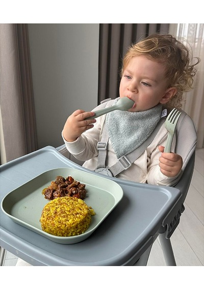 Lc Kare Tabak 2'li Sage Green - Peach 3 Adet
