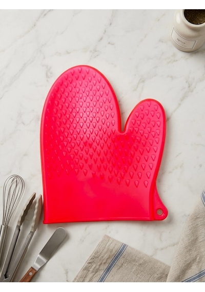 Isıya Dayanıklı Kaymaz Silikon Fırın Ve Airfryer Eldiveni Siyah
