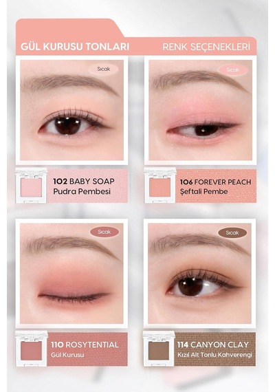 Lexroo Yumuşak Dokulu, Dökülme Yapmayan Mat Tekli Göz Farı Modern Shadow Matte 106 Forever Peach