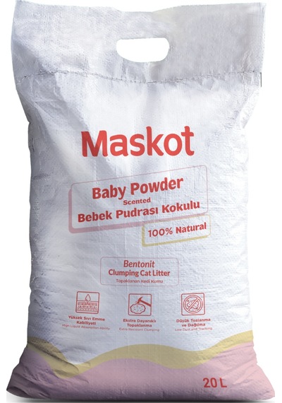 Maskot Bebek Pudrası Kokulu Kedi Kumu 20 L